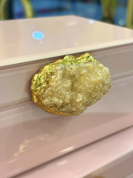 Doğal Taş 2’li Pembe Cam Kutu