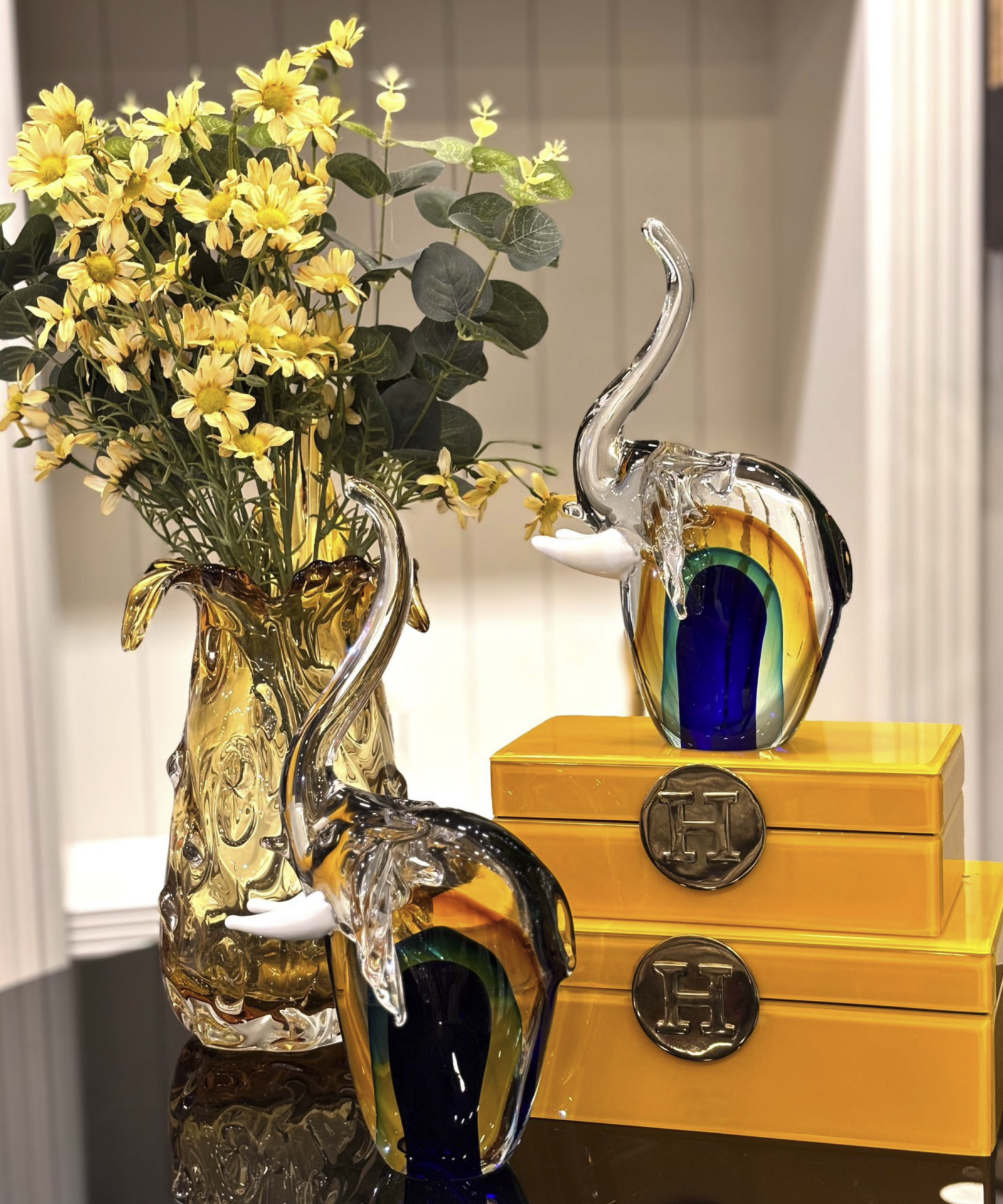 Üfleme Camlı Renkli Mamut