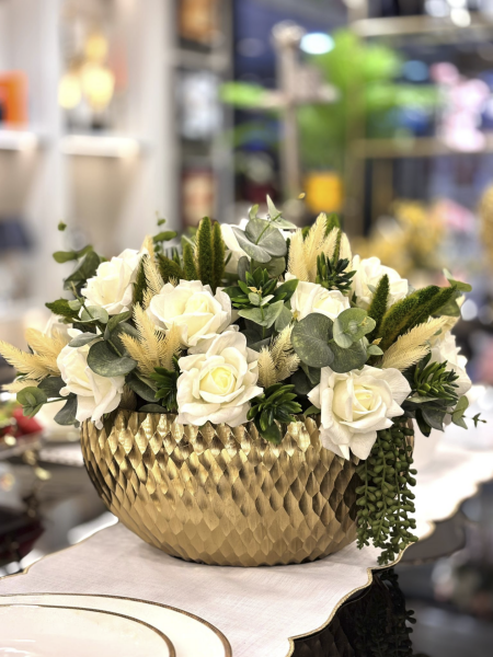 Özel Beyaz Tasarım Saksılı Aranjman