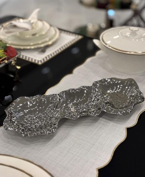 Gümüş 3 Bölmeli Çerezlik