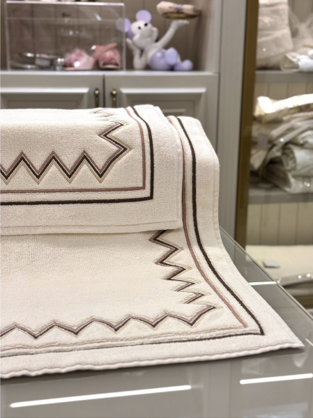 Kahve Zikzak Banyo Seti