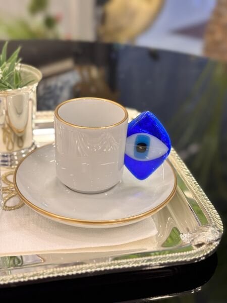 Nazar Boncuklu Kahve Fincanı (Tekli)