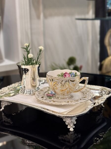 El Boyaması Gül Detaylı 6’lı Set