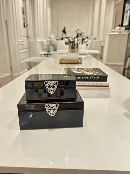 2’li Siyah Gümüş Cat Cam Kutu