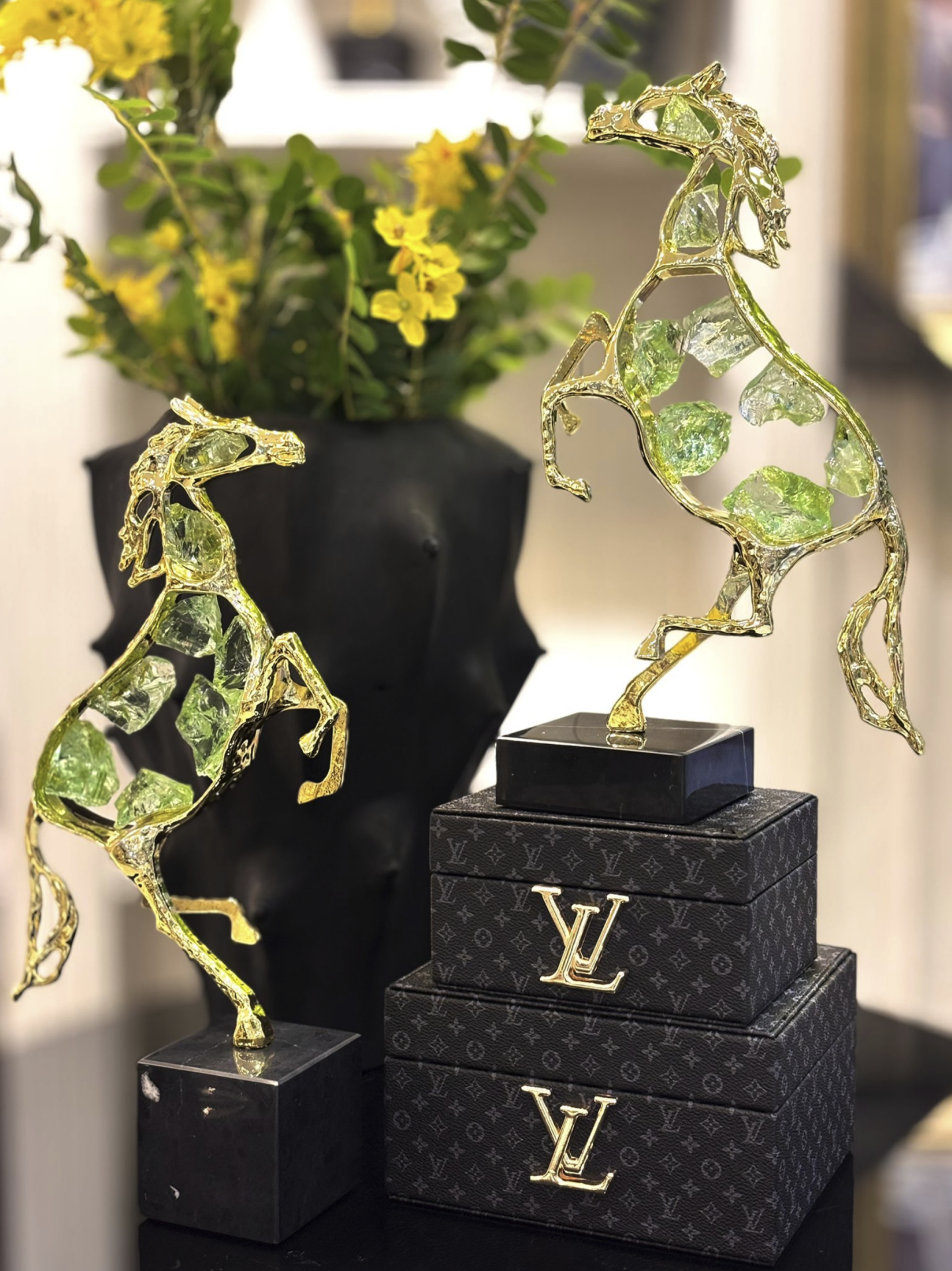 Doğal Taşlı Yeşil 2’li At