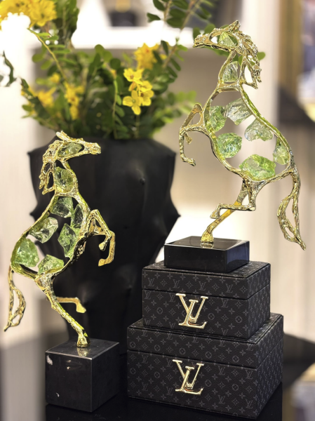 Doğal Taşlı Yeşil 2’li At