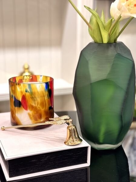 El Yapımı Cam Vazo Yeşil