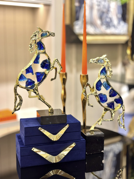 Doğal Taşlı Mavi 2’li At