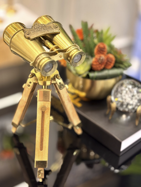 Gold Ahşap Ayaklı Dekoratif Dürbün