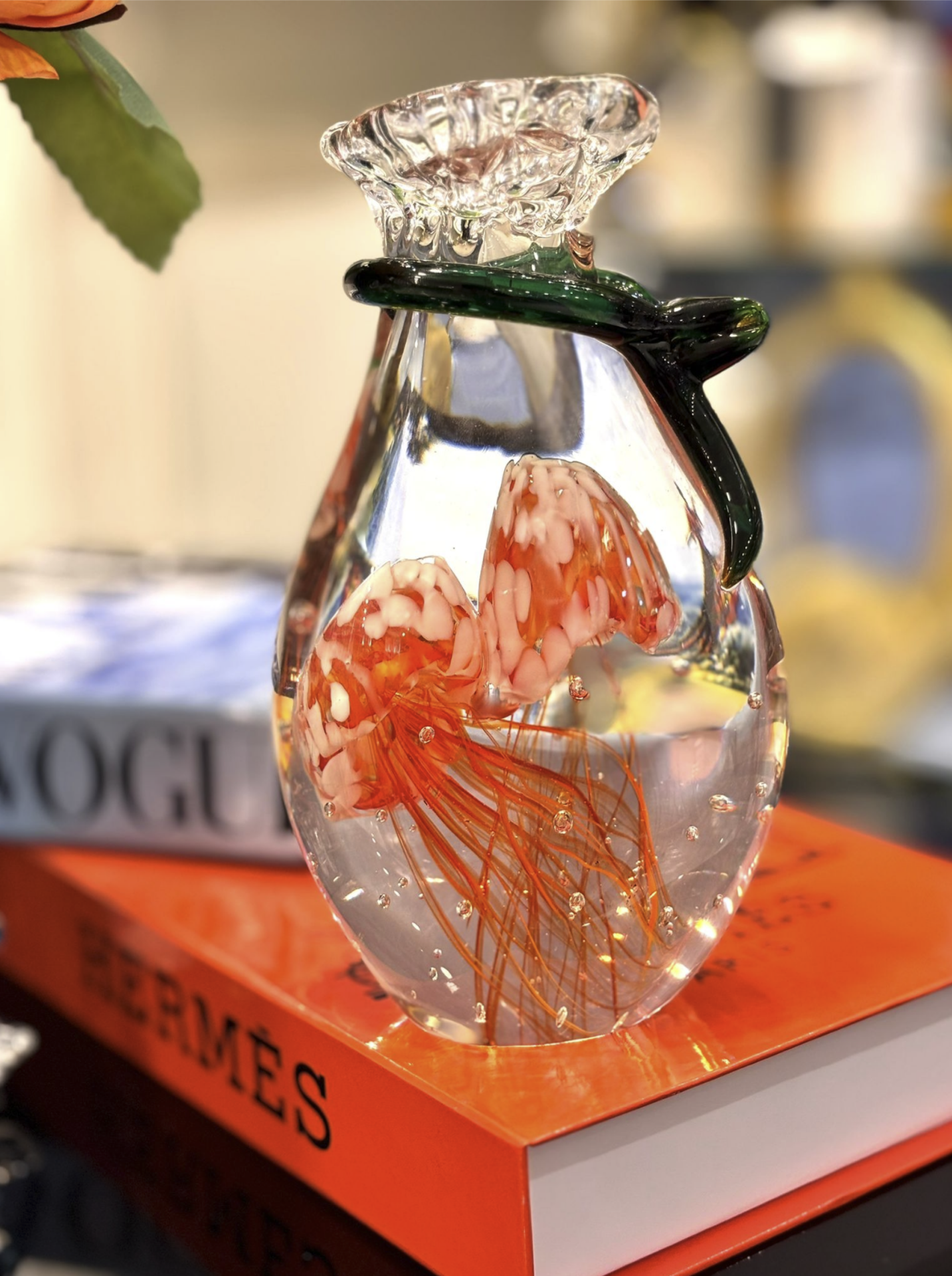 Turuncu Deniz Anası Cam Dekor