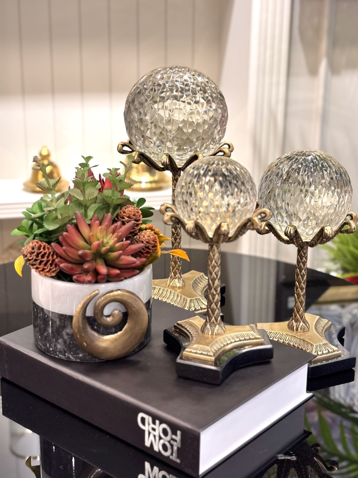 Altın Renk Dekoratif 3'lü Toplar