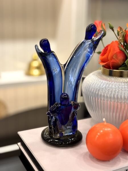 Family Blue Glass Decor
