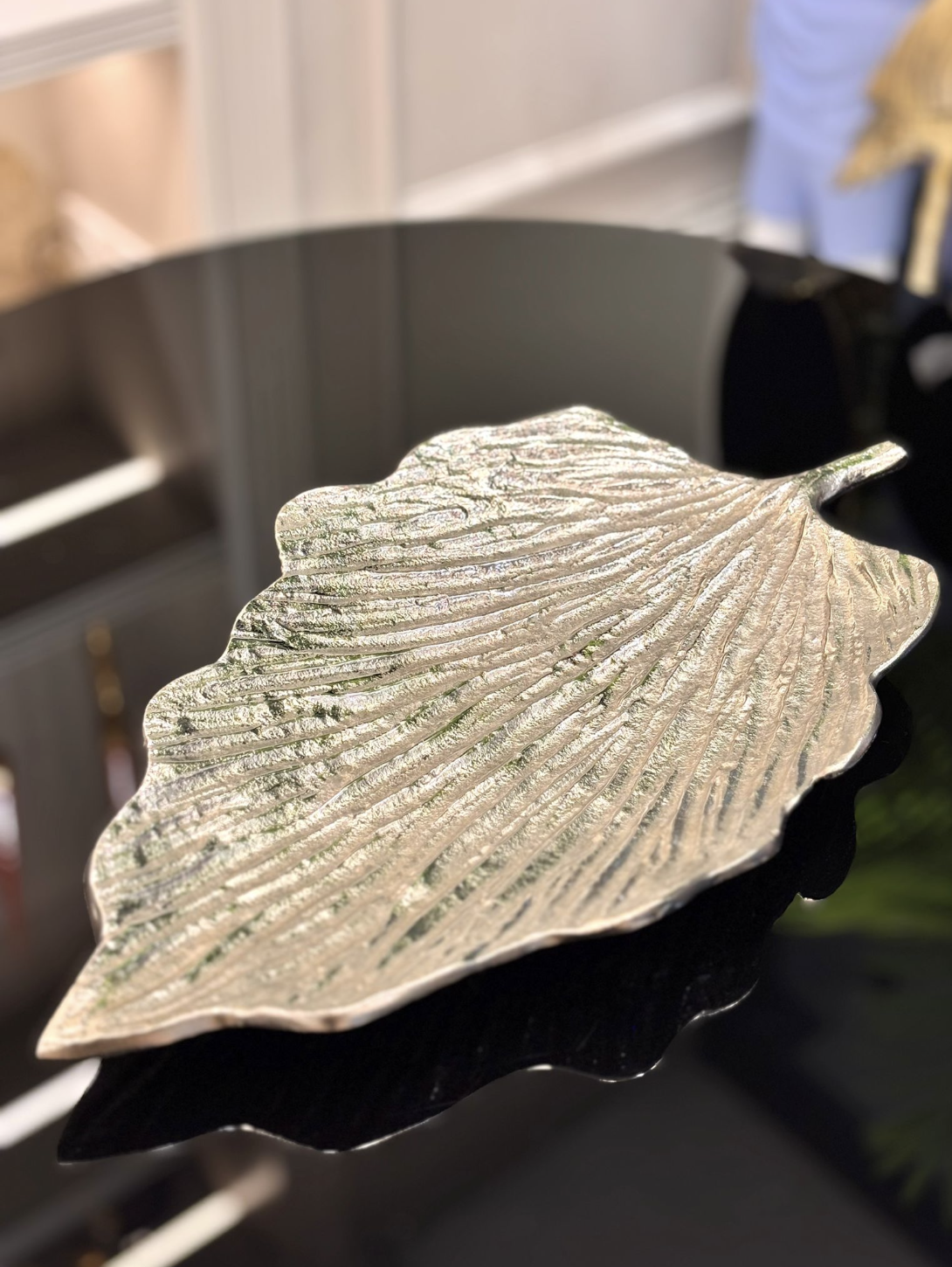 Gümüş Dekoratif Yaprak Tabak