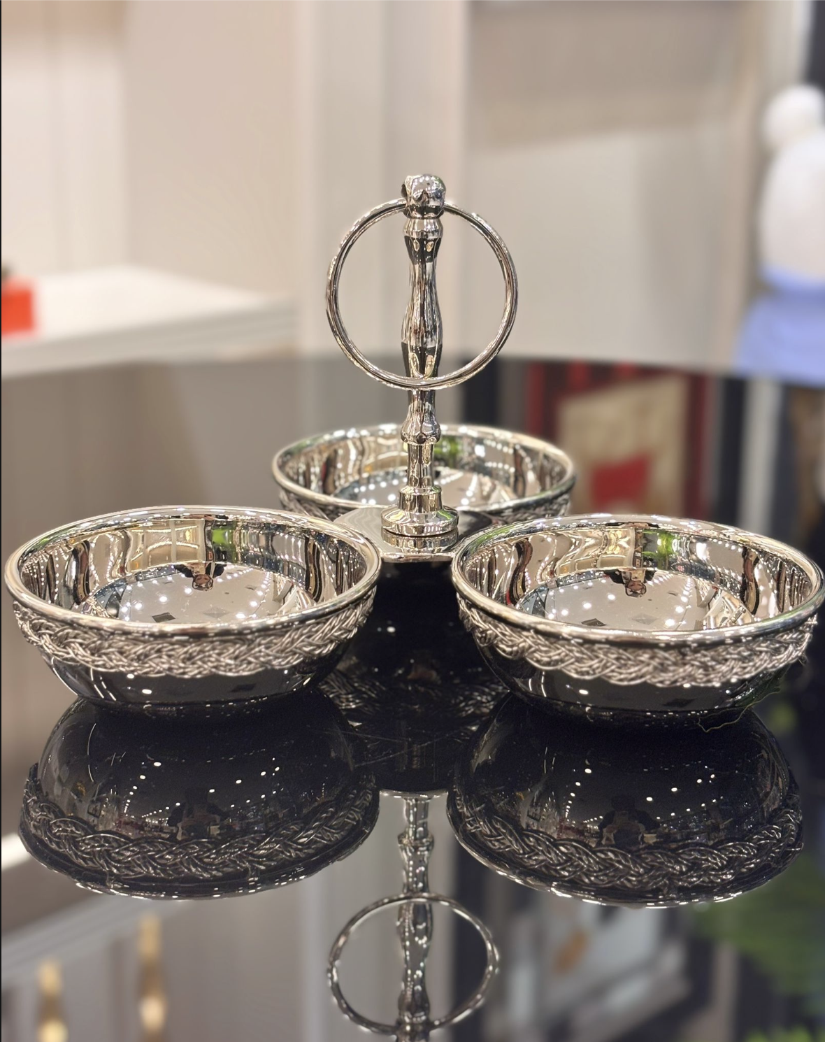 Halatlı 3’lü Gümüş Çerezlik