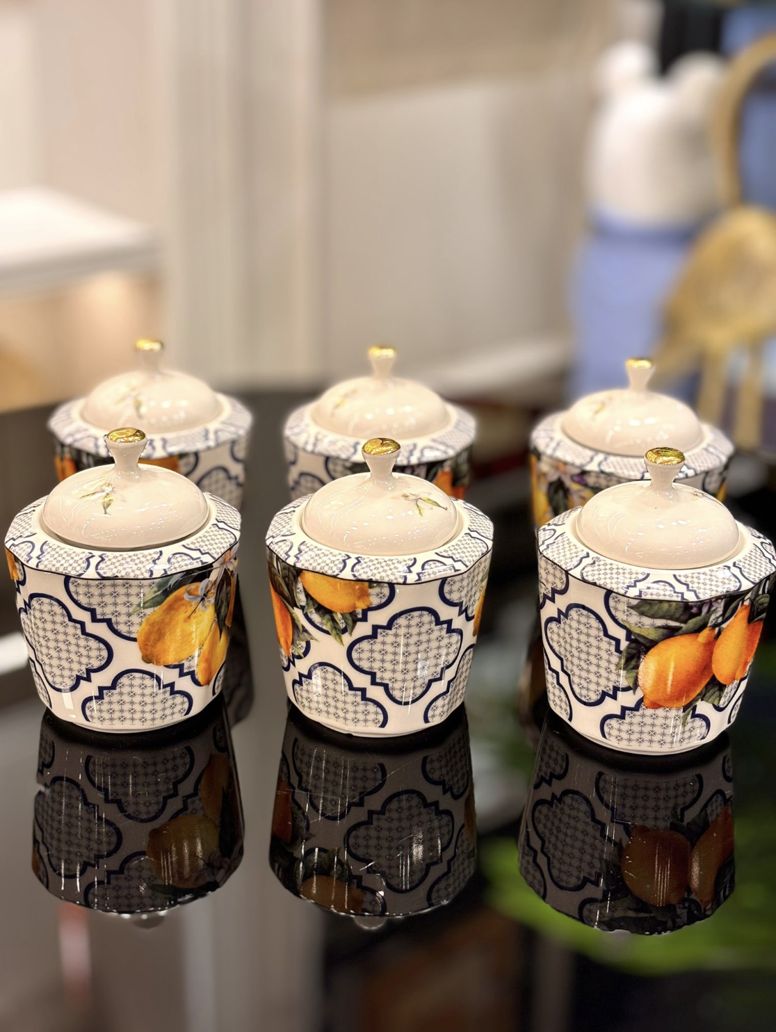 Limon Desenli 6 Parça Baharatlık Seti