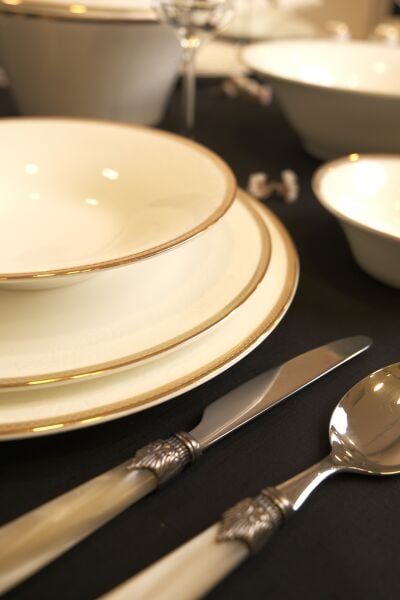 Mikasa Moor Gracia 74 Parça Bonechina Yemek Seti Gold