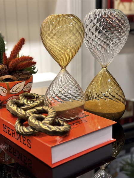 Cam Üflemeli Amber Kum Saati Seti