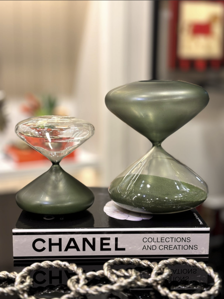 Üflemeli Cam Yeşil 2'Li Kum Saati Seti