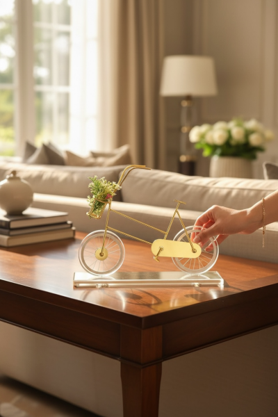 Dekoratif Gold Kristal Bisiklet