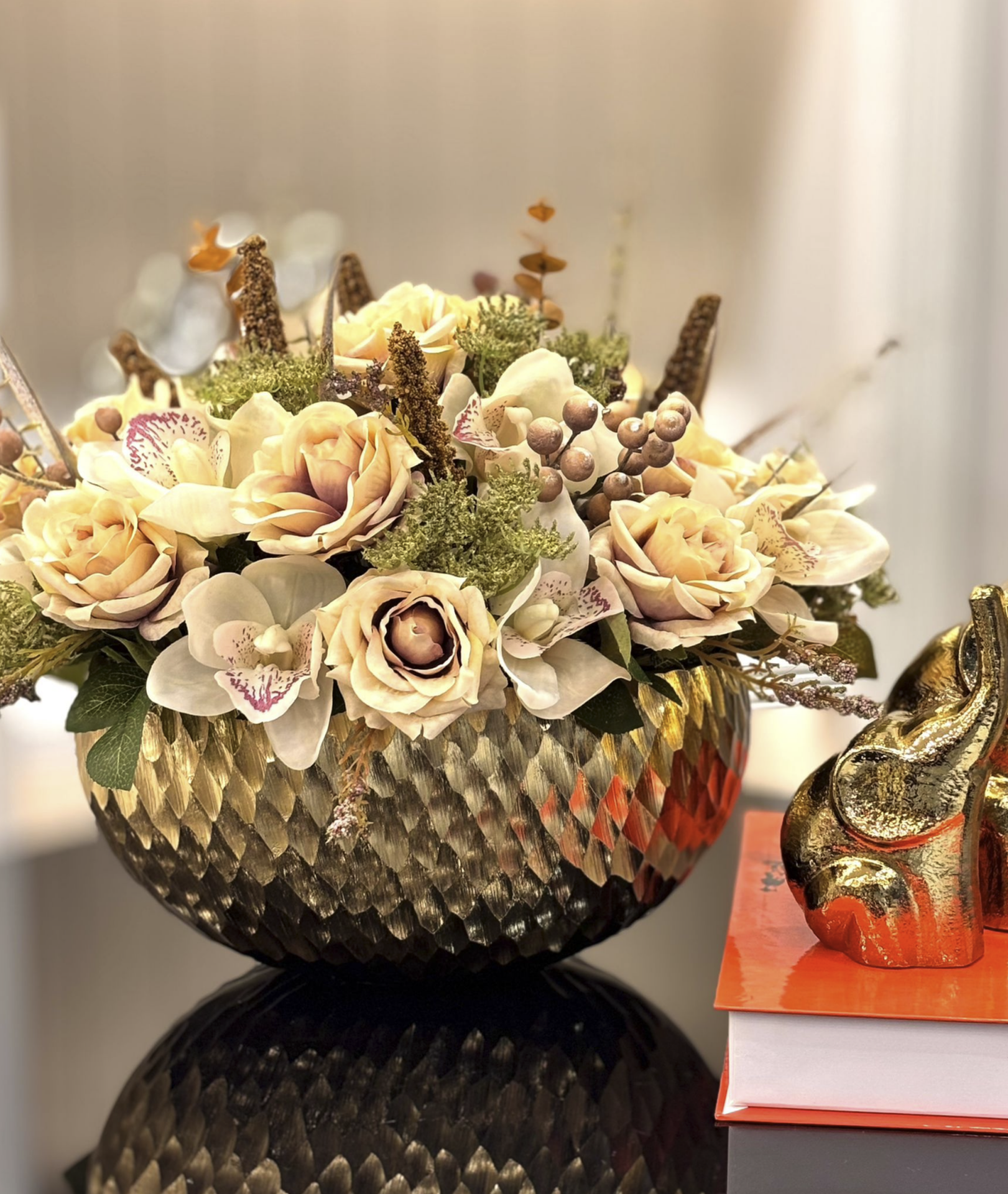 Özel Pembe Tasarım Saksılı Aranjman