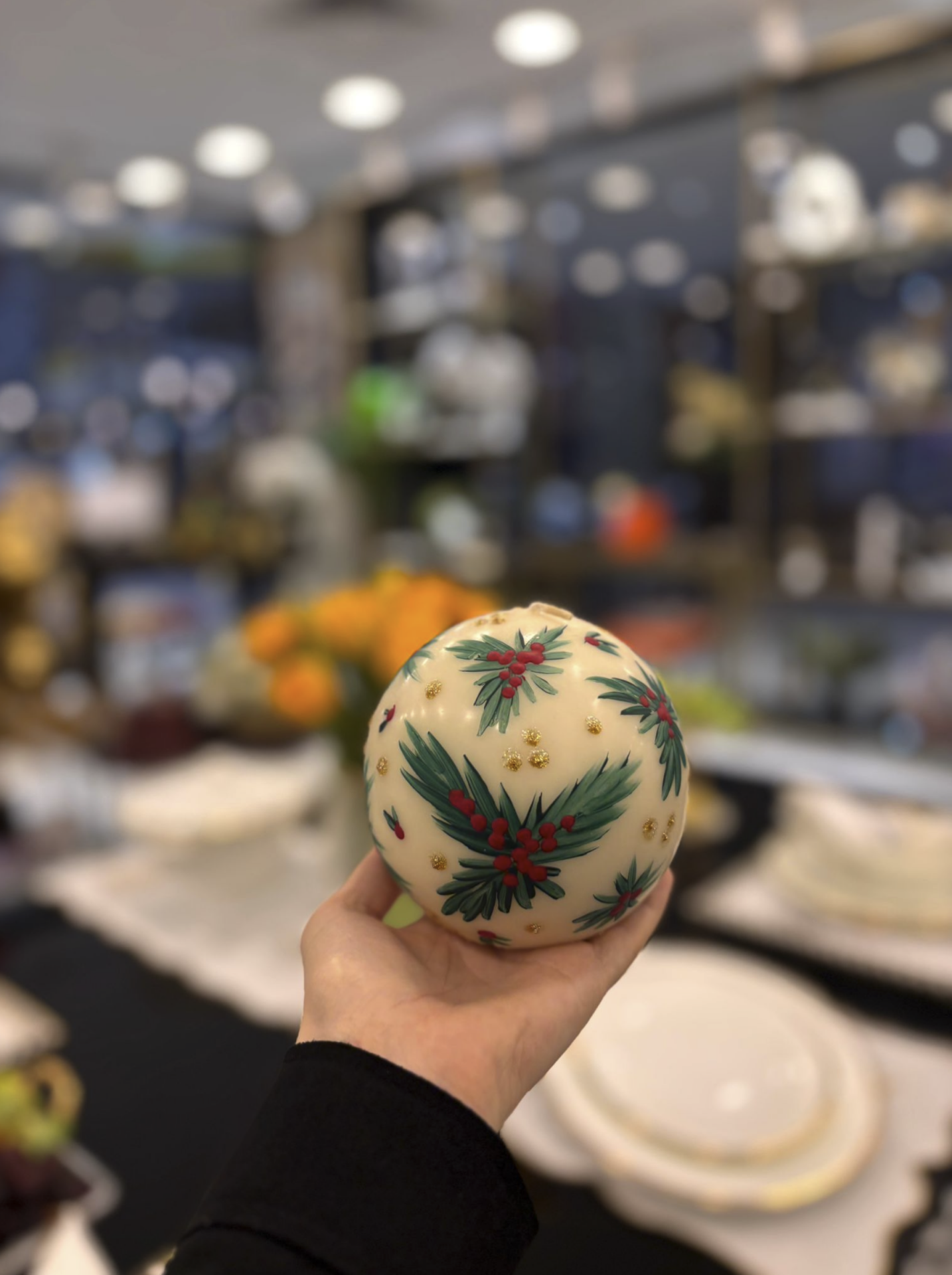 Decorative Christmas Ball Candle