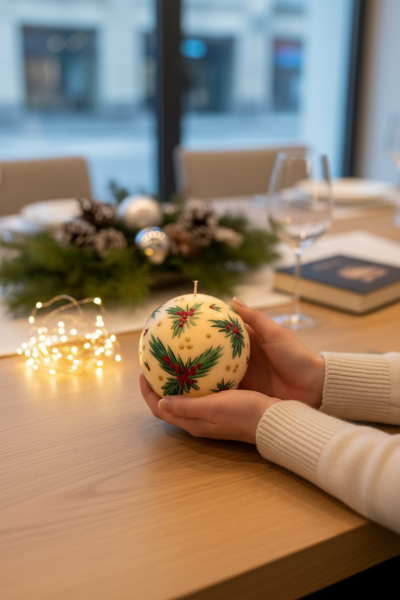 Decorative Christmas Ball Candle