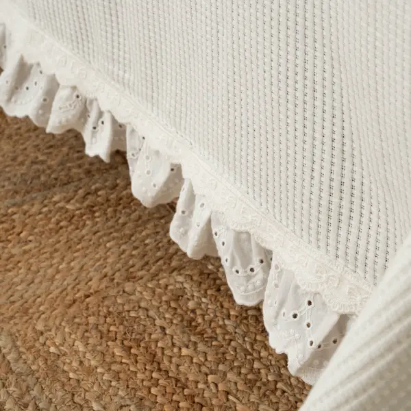 Alessa Çift Kişilik Pike Takımı Organik Pamuk Krem