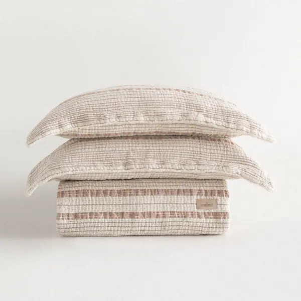 Hivda Çift Kişilik Yatak Örtüsü Seti Organik Pamuk Müslin Terra