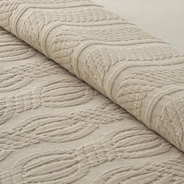 Hifa Çift Kişilik Pike Takımı Pamuk Dokuma Bej