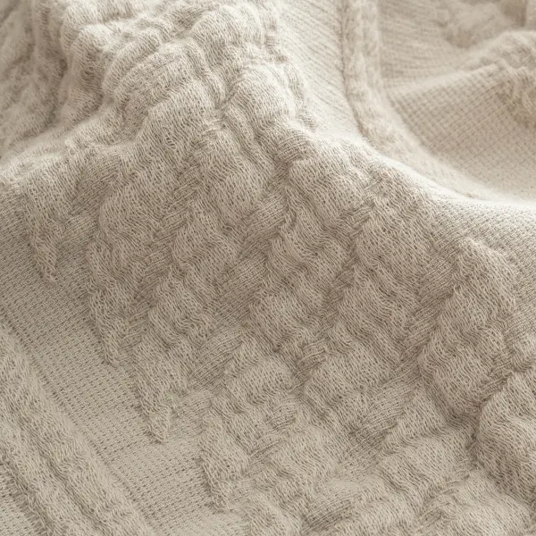 Hifa Çift Kişilik Pike Takımı Pamuk Dokuma Bej