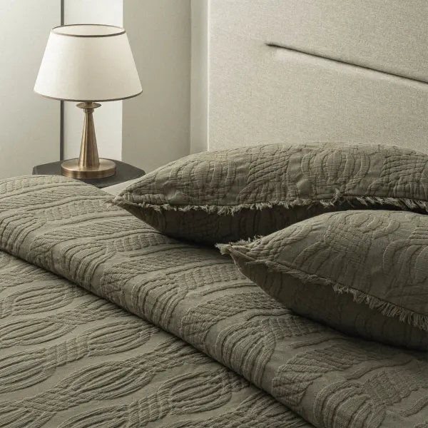 Hifa Çift Kişilik Pike Takımı Pamuk Dokuma Yeşil