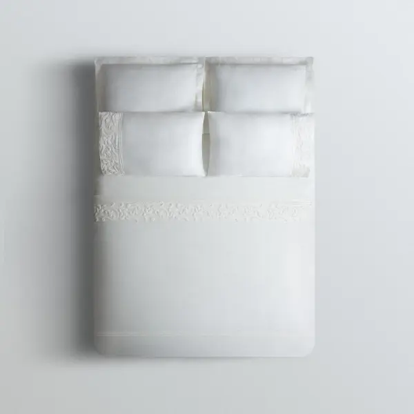 Yade Çift Kişilik Nevresim Takımı Organik Pamuk Saten Krem