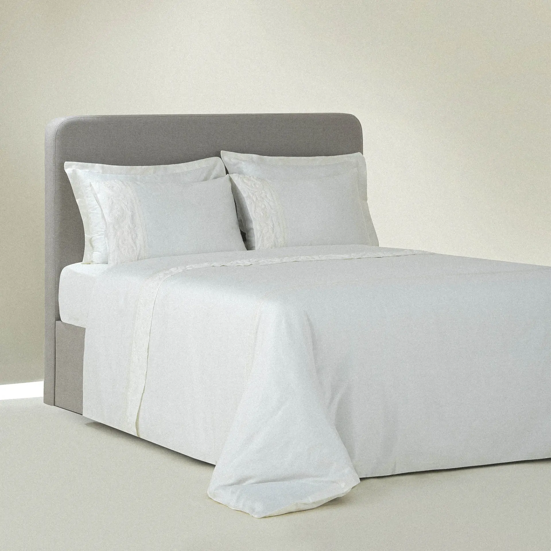 Yade Çift Kişilik Nevresim Takımı Organik Pamuk Saten Krem