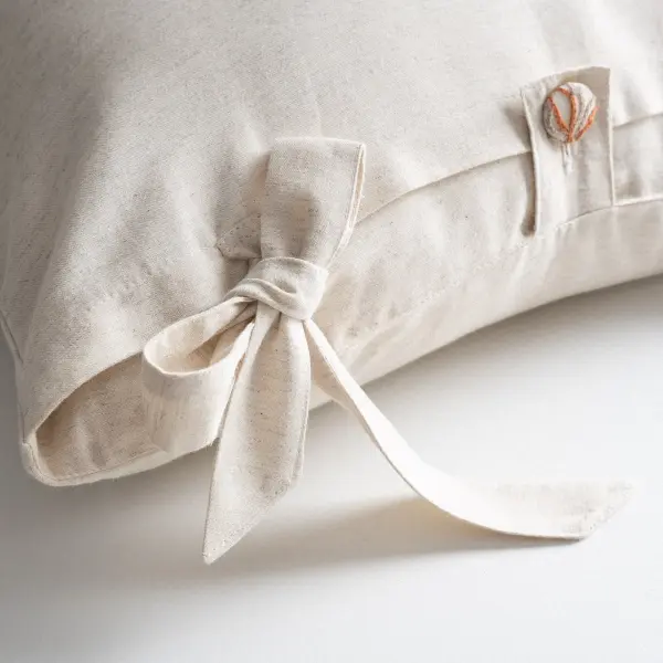 Libera Çift Kişilik Nevresim Takımı Organik Pamuk Keten Krem-Terra