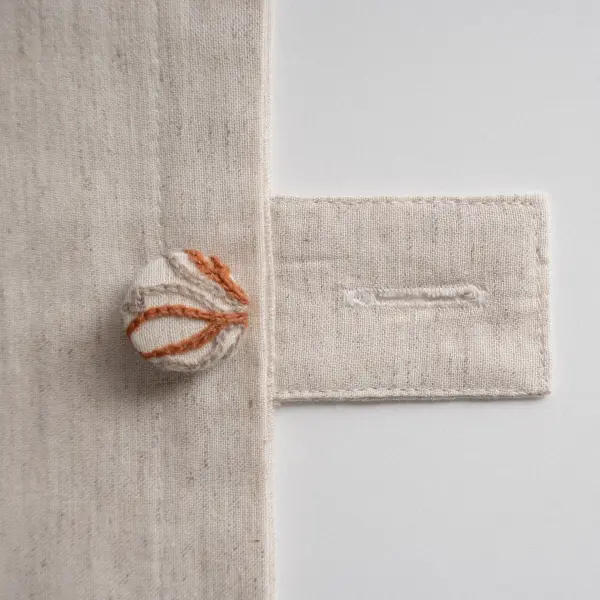 Libera Çift Kişilik Nevresim Takımı Organik Pamuk Keten Krem-Terra