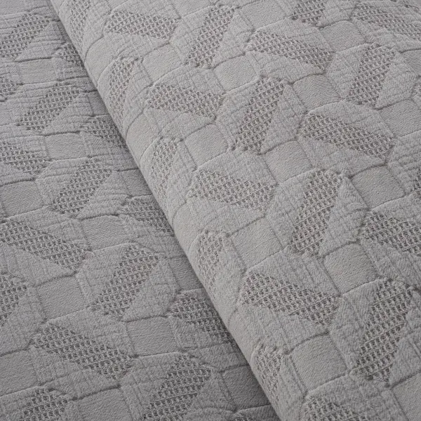 Tanya Çift Kişilik Pike Yatak Örtüsü Takımı Pamuk Gri