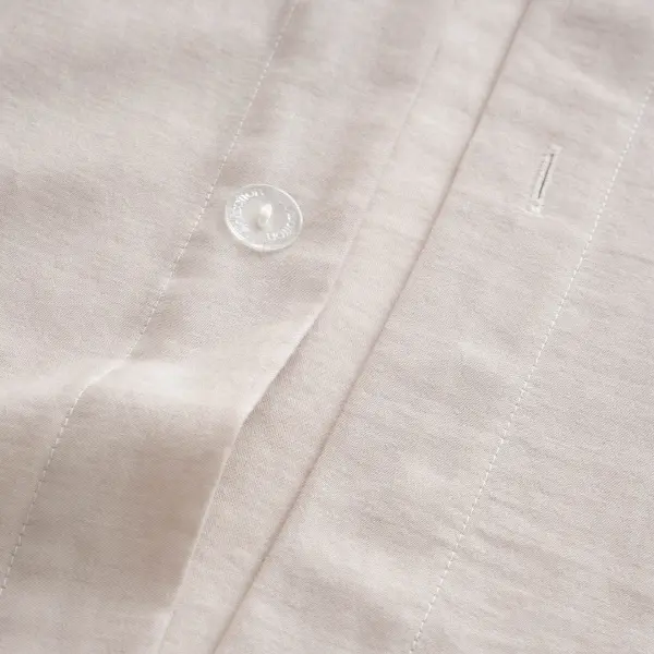 Zaira Çift Kişilik Nevresim Takımı Organik Pamuk Saten El Nakışlı Bej