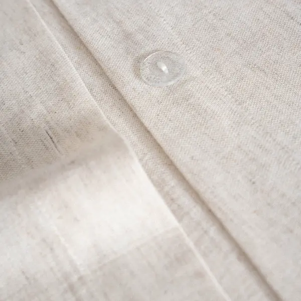 Maide Çift Kişilik Nevresim Takımı Organik Pamuk Kenevir Karışımlı Nakışlı Bej