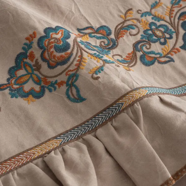 Revna Çift Kişilik Nevresim Takımı Organik Pamuk Saten Bej