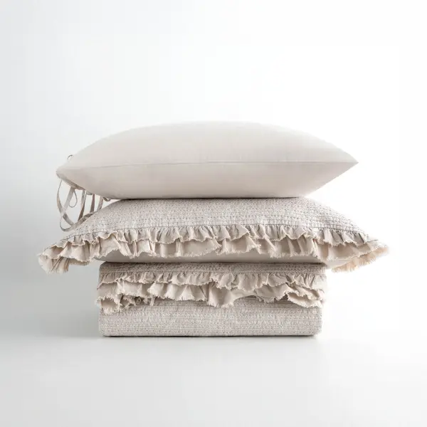 Ayda Battal Boy Nevresim Takımı Organik Pamuk Bej