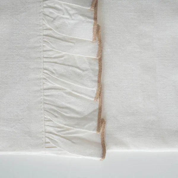 Flora Çift Kişilik Nevresim Takımı Organik Pamuk Keten Krem