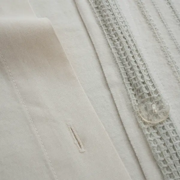 İkra Çift Kişilik Nevresim Takımı Organik Pamuk Krem-Yeşil