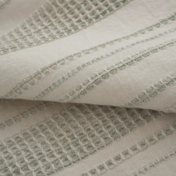 İkra Çift Kişilik Nevresim Takımı Organik Pamuk Krem-Yeşil