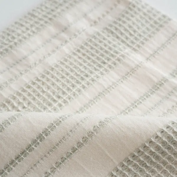 İkra Çift Kişilik Nevresim Takımı Organik Pamuk Krem-Yeşil