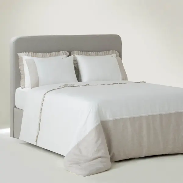 Ayliz Çift Kişilik Nevresim Takımı Organik Pamuk Saten Krem