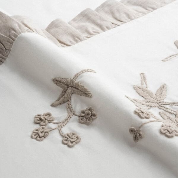 Ayliz Çift Kişilik Nevresim Takımı Organik Pamuk Saten Krem