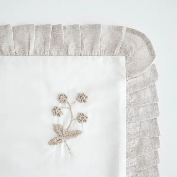 Ayliz Çift Kişilik Nevresim Takımı Organik Pamuk Saten Krem