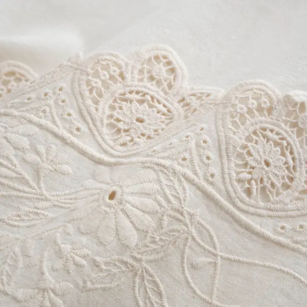 Amanda Çift Kişilik Nevresim Takımı Organik Pamuk Keten Krem