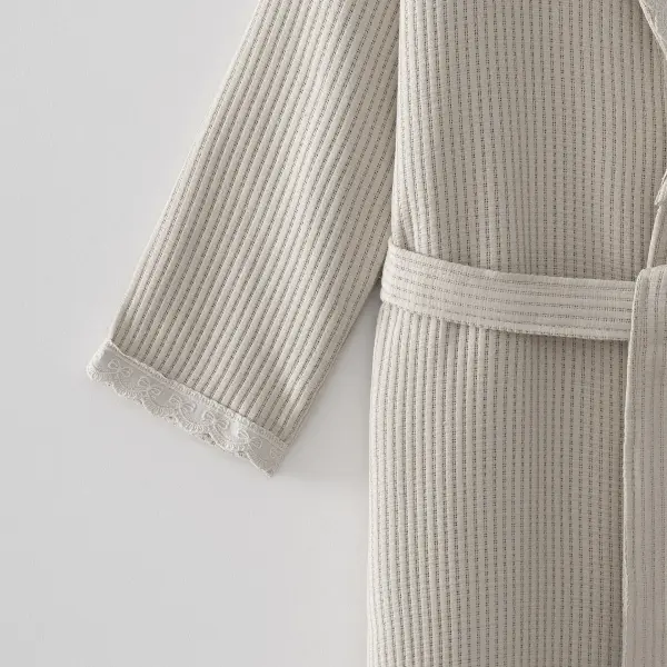 Alessa Kadın Pike Bornoz Organik Pamuk Bej