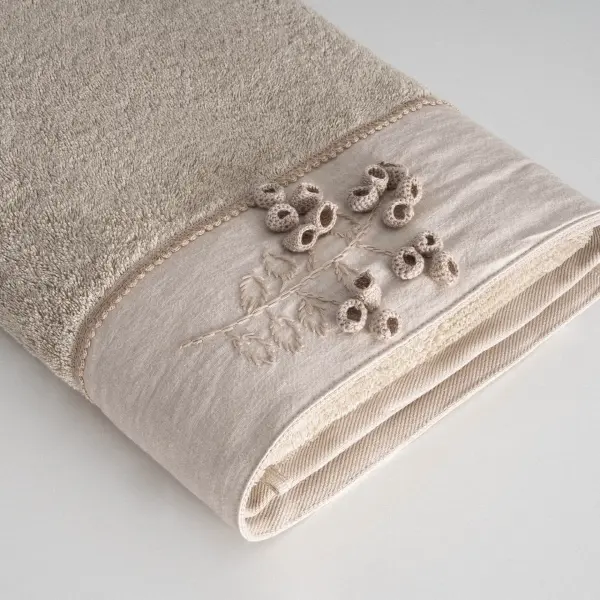 Masal Aile Bornoz Seti Organik Pamuk Bej-Yeşil M/L